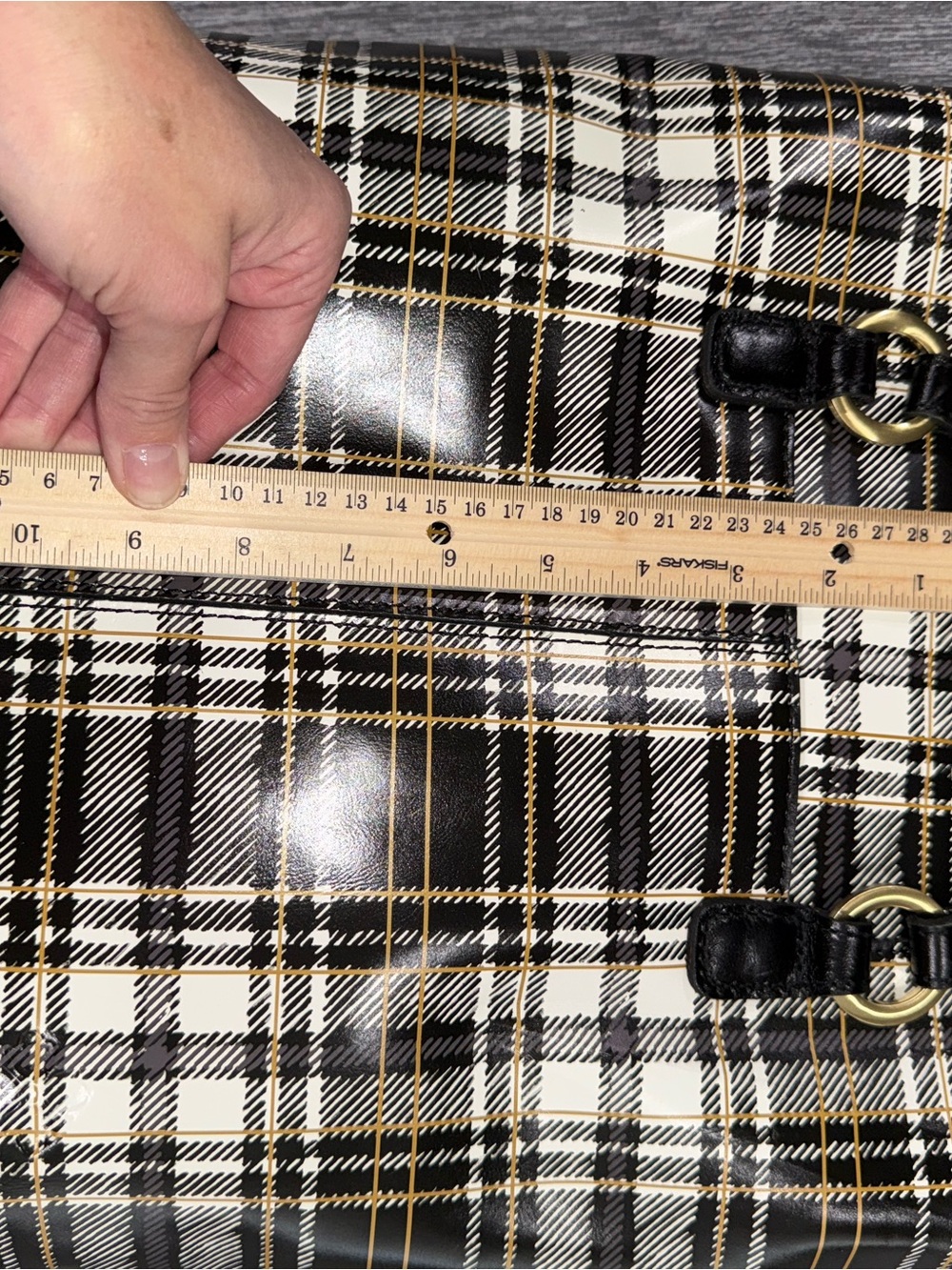 Patricia Nash Black White Plaid Tote and wallet - Picture 8 of 12